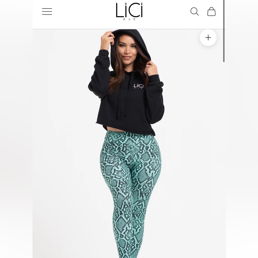 LICI FIT- BLACK CROPPED FLEECE HOODIE SIZE M - Picture 6 of 8